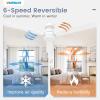 imageVOLISUN Ceiling Fan with Lights 52 inch Low Profile Ceiling Fan with Light and Remote Reversible 3CCT Dimmable Noiseless White Flush Mount Ceilings Fans for Bedroom IndoorOutdoorWhite