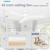 imageVOLISUN Ceiling Fan with Lights 52 inch Low Profile Ceiling Fan with Light and Remote Reversible 3CCT Dimmable Noiseless White Flush Mount Ceilings Fans for Bedroom IndoorOutdoorWhite