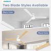 imageVOLISUN Ceiling Fan with Lights 52 inch Low Profile Ceiling Fan with Light and Remote Reversible 3CCT Dimmable Noiseless White Flush Mount Ceilings Fans for Bedroom IndoorOutdoorWhite
