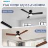 imageVOLISUN Ceiling Fan with Lights 52 inch Low Profile Ceiling Fan with Light and Remote Reversible 3CCT Dimmable Noiseless White Flush Mount Ceilings Fans for Bedroom IndoorOutdoorBlack