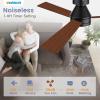 imageVOLISUN Ceiling Fan with Lights 52 inch Low Profile Ceiling Fan with Light and Remote Reversible 3CCT Dimmable Noiseless White Flush Mount Ceilings Fans for Bedroom IndoorOutdoorBlack