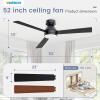 imageVOLISUN Ceiling Fan with Lights 52 inch Low Profile Ceiling Fan with Light and Remote Reversible 3CCT Dimmable Noiseless White Flush Mount Ceilings Fans for Bedroom IndoorOutdoorBlack