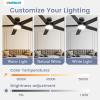 imageVOLISUN Ceiling Fan with Lights and Remote 42 inch Low Profile Ceiling Fan with Light Reversible 3CCT Dimmable Noiseless Black Flush Mount Ceilings Fans for Bedroom IndoorOutdoorBlack