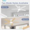 imageVOLISUN Ceiling Fan with Lights and Remote 42 inch Low Profile Ceiling Fan with Light Reversible 3CCT Dimmable Noiseless Black Flush Mount Ceilings Fans for Bedroom IndoorOutdoorWhite