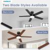 imageVOLISUN Ceiling Fan with Lights and Remote 42 inch Low Profile Ceiling Fan with Light Reversible 3CCT Dimmable Noiseless Black Flush Mount Ceilings Fans for Bedroom IndoorOutdoorBlack