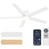 imageVOLISUN Ceiling Fan with Lights and Remote 42 inch Low Profile Ceiling Fan with Light Reversible 3CCT Dimmable Noiseless Black Flush Mount Ceilings Fans for Bedroom IndoorOutdoorWhite