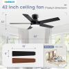 imageVOLISUN Ceiling Fan with Lights and Remote 42 inch Low Profile Ceiling Fan with Light Reversible 3CCT Dimmable Noiseless Black Flush Mount Ceilings Fans for Bedroom IndoorOutdoorBlack