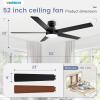 imageVOLISUN Ceiling Fan with Lights and Remote 42 inch Low Profile Ceiling Fan with Light Reversible 3CCT Dimmable Noiseless Black Flush Mount Ceilings Fans for Bedroom IndoorOutdoorBlack