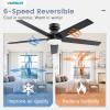 imageVOLISUN Ceiling Fan with Lights and Remote 42 inch Low Profile Ceiling Fan with Light Reversible 3CCT Dimmable Noiseless Black Flush Mount Ceilings Fans for Bedroom IndoorOutdoorBlack