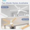 imageVOLISUN Ceiling Fan with Lights and Remote 42 inch Low Profile Ceiling Fan with Light Reversible 3CCT Dimmable Noiseless Black Flush Mount Ceilings Fans for Bedroom IndoorOutdoorWhite