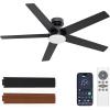 imageVOLISUN Ceiling Fan with Lights and Remote 42 inch Low Profile Ceiling Fan with Light Reversible 3CCT Dimmable Noiseless Black Flush Mount Ceilings Fans for Bedroom IndoorOutdoorBlack