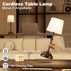 imageVOLISUN Cordless Table Lamp 2 Pack 5200mAh Battery Operated Lamp Touch Dimmable Wireless Lamp Bedside Light for Bedroom Living Room Dining Room BlackBlack2Pack