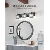 imageVOLISUN Crystal Vanity Lights  3 Light Modern Stainless Steel Bathroom Light Over Mirror Chrome Finish  UL Certificated Exclude BulbBlack