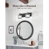 imageVOLISUN Crystal Vanity Lights  3 Light Modern Stainless Steel Bathroom Light Over Mirror Chrome Finish  UL Certificated Exclude BulbBlack