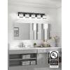 imageVOLISUN Crystal Vanity Lights  3 Light Modern Stainless Steel Bathroom Light Over Mirror Chrome Finish  UL Certificated Exclude BulbBlack
