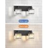 imageVOLISUN Crystal Vanity Lights  3 Light Modern Stainless Steel Bathroom Light Over Mirror Chrome Finish  UL Certificated Exclude BulbBlack