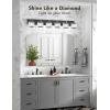 imageVOLISUN Crystal Vanity Lights  3 Light Modern Stainless Steel Bathroom Light Over Mirror Chrome Finish  UL Certificated Exclude BulbBlack