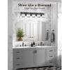 imageVOLISUN Crystal Vanity Lights  3 Light Modern Stainless Steel Bathroom Light Over Mirror Chrome Finish  UL Certificated Exclude BulbBlack
