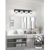 imageVOLISUN Crystal Vanity Lights  3 Light Modern Stainless Steel Bathroom Light Over Mirror Chrome Finish  UL Certificated Exclude BulbBlack