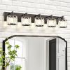 imageVOLISUN Crystal Vanity Lights  3 Light Modern Stainless Steel Bathroom Light Over Mirror Chrome Finish  UL Certificated Exclude BulbBlack