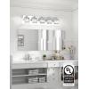 imageVOLISUN Crystal Vanity Lights  3 Light Modern Stainless Steel Bathroom Light Over Mirror Chrome Finish  UL Certificated Exclude BulbChrome