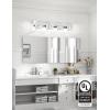 imageVOLISUN Crystal Vanity Lights  3 Light Modern Stainless Steel Bathroom Light Over Mirror Chrome Finish  UL Certificated Exclude BulbChrome