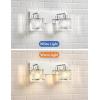 imageVOLISUN Crystal Vanity Lights  3 Light Modern Stainless Steel Bathroom Light Over Mirror Chrome Finish  UL Certificated Exclude BulbChrome