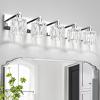 imageVOLISUN Crystal Vanity Lights  3 Light Modern Stainless Steel Bathroom Light Over Mirror Chrome Finish  UL Certificated Exclude BulbChrome