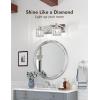 imageVOLISUN Crystal Vanity Lights  3 Light Modern Stainless Steel Bathroom Light Over Mirror Chrome Finish  UL Certificated Exclude BulbChrome