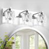 imageVOLISUN Crystal Vanity Lights  3 Light Modern Stainless Steel Bathroom Light Over Mirror Chrome Finish  UL Certificated Exclude BulbChrome
