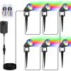 imageVOLISUN Halloween Landscape Color Changing Spotlights RGB with Transformer 7 Multicolored Hallween Outdoor Uplights Waterproof IP65 for Patio Gate Walkway Pool Garden Yard Driveway 4PackRGBAl