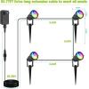 imageVOLISUN Halloween Landscape Color Changing Spotlights RGB with Transformer 7 Multicolored Hallween Outdoor Uplights Waterproof IP65 for Patio Gate Walkway Pool Garden Yard Driveway 4PackRGBAl