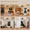 imageVOLISUN Low Profile Ceiling Fans with Light and Remote197in Modern Bladeless Ceiling Fan with Lights3000K6500K Dimmable Flush Mount LED Fan LightWhite Fandelier Ceiling Fans for BedroomWalnut