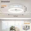 imageVOLISUN Low Profile Ceiling Fans with Light and Remote197in Modern Bladeless Ceiling Fan with Lights3000K6500K Dimmable Flush Mount LED Fan LightWhite Fandelier Ceiling Fans for BedroomWhite