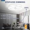 imageVOLISUN Low Profile Ceiling Fans with Light and Remote197in Modern Bladeless Ceiling Fan with Lights3000K6500K Dimmable Flush Mount LED Fan LightWhite Fandelier Ceiling Fans for BedroomWhite