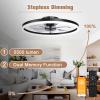 imageVOLISUN Low Profile Ceiling Fans with Light and Remote197in Modern Bladeless Ceiling Fan with Lights3000K6500K Dimmable Flush Mount LED Fan LightWhite Fandelier Ceiling Fans for BedroomBlack
