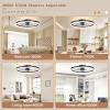 imageVOLISUN Low Profile Ceiling Fans with Light and Remote197in Modern Bladeless Ceiling Fan with Lights3000K6500K Dimmable Flush Mount LED Fan LightWhite Fandelier Ceiling Fans for BedroomBlack