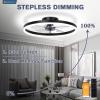 imageVOLISUN Low Profile Ceiling Fans with Light and Remote197in Modern Bladeless Ceiling Fan with Lights3000K6500K Dimmable Flush Mount LED Fan LightWhite Fandelier Ceiling Fans for BedroomBlack
