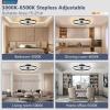 imageVOLISUN Low Profile Ceiling Fans with Light and Remote197in Modern Bladeless Ceiling Fan with Lights3000K6500K Dimmable Flush Mount LED Fan LightWhite Fandelier Ceiling Fans for BedroomBlack