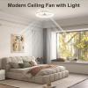 imageVOLISUN Low Profile Ceiling Fans with Light and Remote197in Modern Bladeless Ceiling Fan with Lights3000K6500K Dimmable Flush Mount LED Fan LightWhite Fandelier Ceiling Fans for BedroomWhite