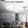 imageVOLISUN Low Profile Ceiling Fans with Light and Remote197in Modern Bladeless Ceiling Fan with Lights3000K6500K Dimmable Flush Mount LED Fan LightWhite Fandelier Ceiling Fans for BedroomWhite