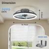 imageVOLISUN Low Profile Ceiling Fans with Light and Remote197in Modern Bladeless Ceiling Fan with Lights3000K6500K Dimmable Flush Mount LED Fan LightWhite Fandelier Ceiling Fans for BedroomBlack