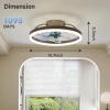 imageVOLISUN Low Profile Ceiling Fans with Light and Remote197in Modern Bladeless Ceiling Fan with Lights3000K6500K Dimmable Flush Mount LED Fan LightWhite Fandelier Ceiling Fans for BedroomBrown