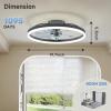 imageVOLISUN Low Profile Ceiling Fans with Light and Remote197in Modern Bladeless Ceiling Fan with Lights3000K6500K Dimmable Flush Mount LED Fan LightWhite Fandelier Ceiling Fans for BedroomBlack