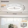 imageVOLISUN Low Profile Ceiling Fans with Light and Remote197in Modern Bladeless Ceiling Fan with Lights3000K6500K Dimmable Flush Mount LED Fan LightWhite Fandelier Ceiling Fans for BedroomWhite