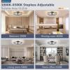imageVOLISUN Low Profile Ceiling Fans with Light and Remote197in Modern Bladeless Ceiling Fan with Lights3000K6500K Dimmable Flush Mount LED Fan LightWhite Fandelier Ceiling Fans for BedroomBlack