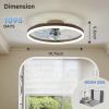 imageVOLISUN Low Profile Ceiling Fans with Light and Remote197in Modern Bladeless Ceiling Fan with Lights3000K6500K Dimmable Flush Mount LED Fan LightWhite Fandelier Ceiling Fans for BedroomBrown