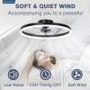 imageVOLISUN Low Profile Ceiling Fans with Light and Remote197in Modern Bladeless Ceiling Fan with Lights3000K6500K Dimmable Flush Mount LED Fan LightWhite Fandelier Ceiling Fans for BedroomBlack