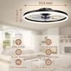 imageVOLISUN Low Profile Ceiling Fans with Light and Remote197in Modern Bladeless Ceiling Fan with Lights3000K6500K Dimmable Flush Mount LED Fan LightWhite Fandelier Ceiling Fans for BedroomBlack