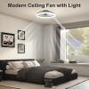 imageVOLISUN Low Profile Ceiling Fans with Light and Remote197in Modern Bladeless Ceiling Fan with Lights3000K6500K Dimmable Flush Mount LED Fan LightWhite Fandelier Ceiling Fans for BedroomBlack